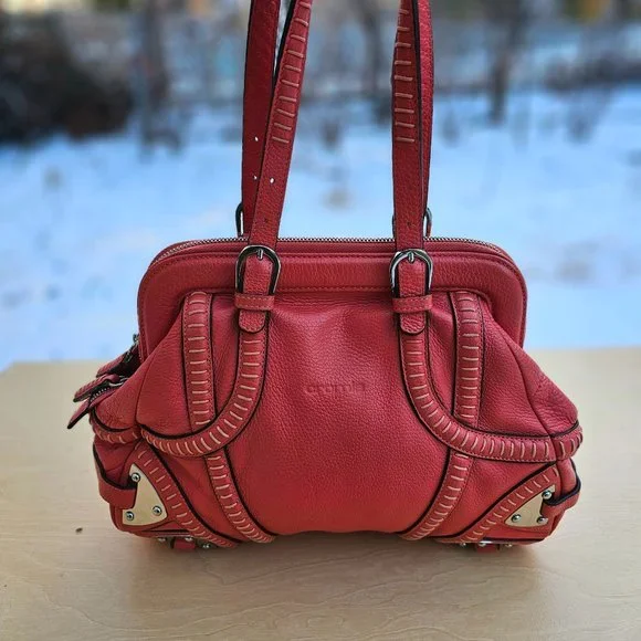 Cromia Womens Pink Pebble Leather Shoulder Bag, Made in Italy, Pre-owned - Picture 3 of 16